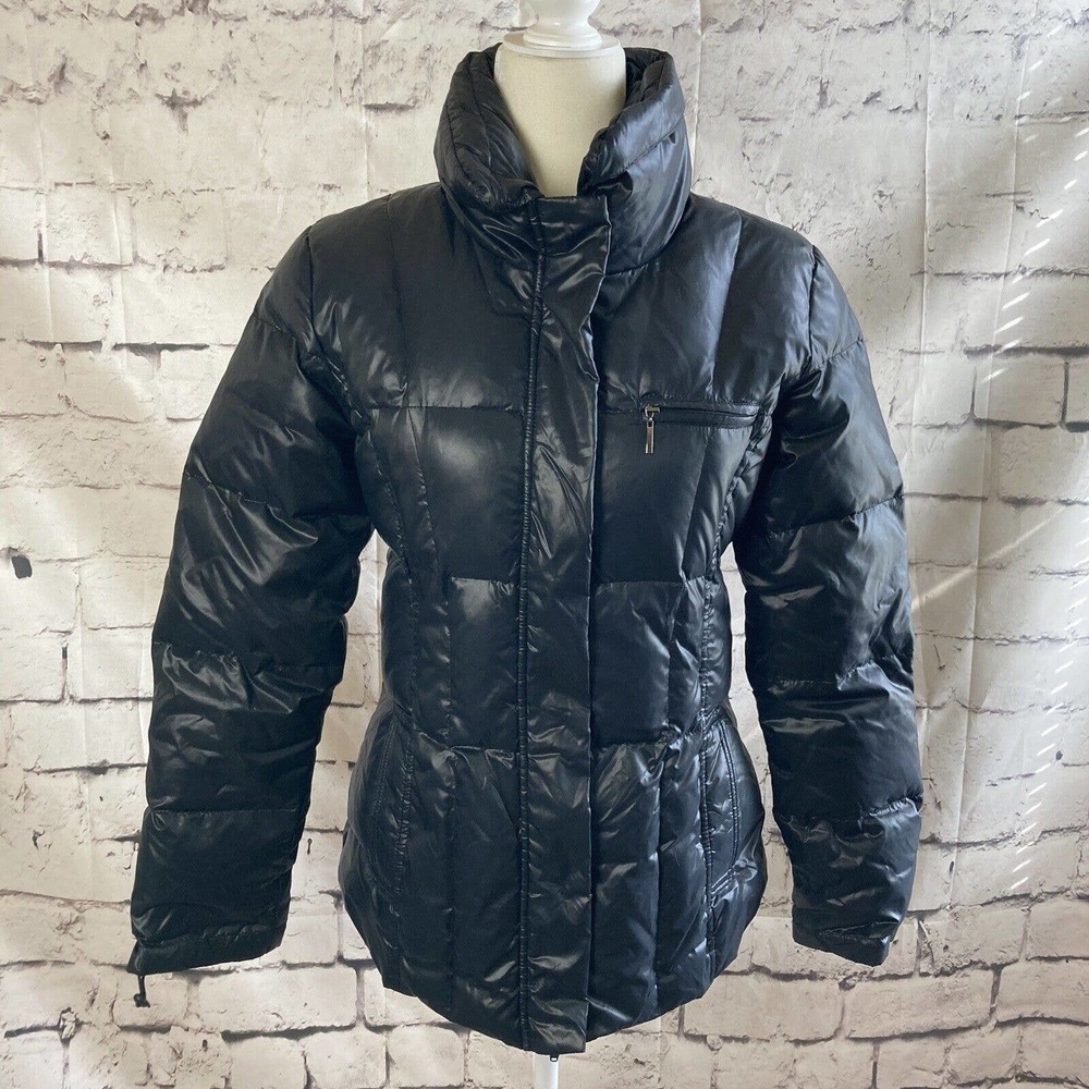 Steve by Searle Duck Down Feather Puffer Black Coat Womens Size Medium